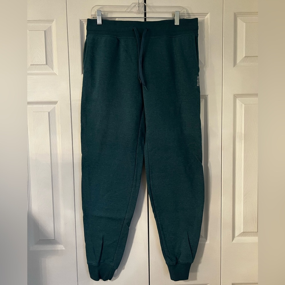 Reebok Green Sweatpants with Tapered Leg Design